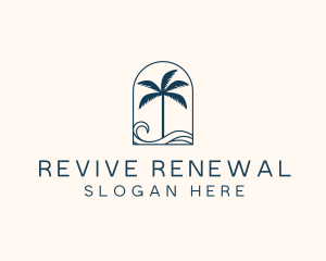 Palm Tree Beach Resort logo design