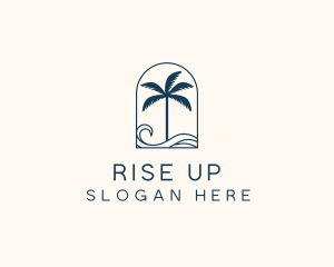 Palm Tree Beach Resort logo design