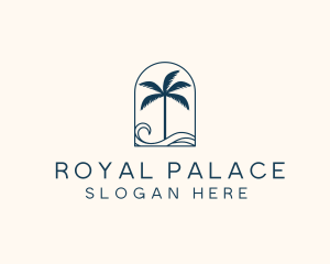 Palm Tree Beach Resort logo design