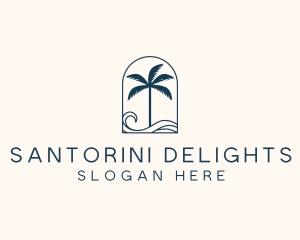 Palm Tree Beach Resort logo design