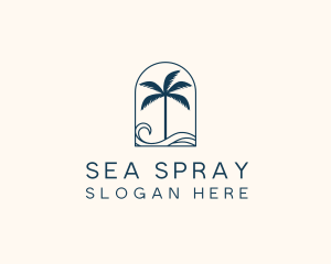 Palm Tree Beach Resort logo design