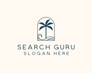 Palm Tree Beach Resort logo design