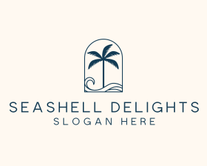 Palm Tree Beach Resort logo design