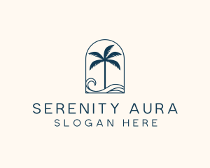 Palm Tree Beach Resort logo design