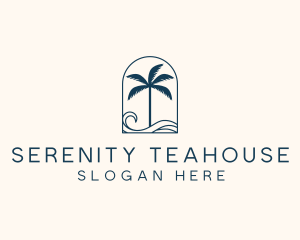 Palm Tree Beach Resort logo design