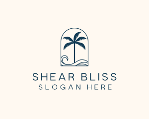 Palm Tree Beach Resort logo design