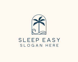 Palm Tree Beach Resort logo design