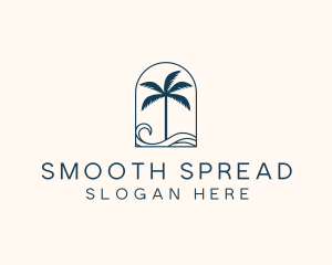 Palm Tree Beach Resort logo design