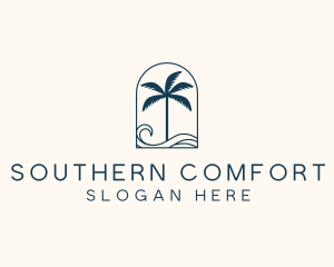 Palm Tree Beach Resort logo design