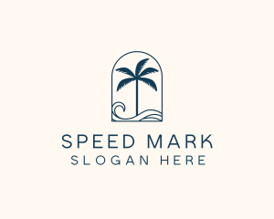 Palm Tree Beach Resort logo design