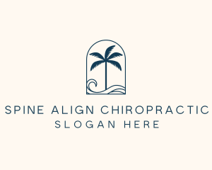 Palm Tree Beach Resort logo design