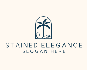 Palm Tree Beach Resort logo design