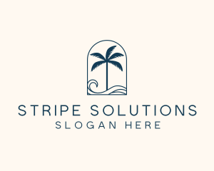 Palm Tree Beach Resort logo design