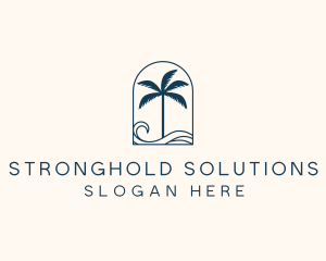 Palm Tree Beach Resort logo design