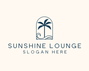 Palm Tree Beach Resort logo design