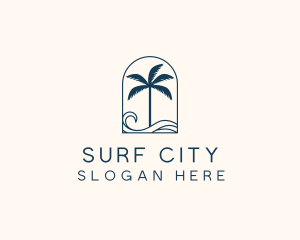 Palm Tree Beach Resort logo design