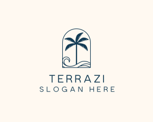 Palm Tree Beach Resort logo design