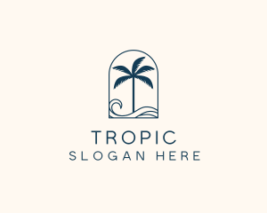 Palm Tree Beach Resort logo design