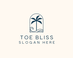 Palm Tree Beach Resort logo design