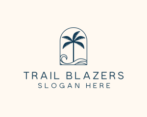 Palm Tree Beach Resort logo design