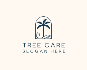 Palm Tree Beach Resort logo design