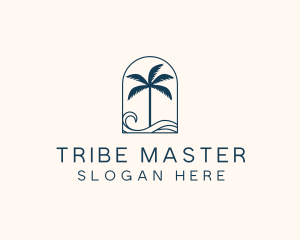 Palm Tree Beach Resort logo design