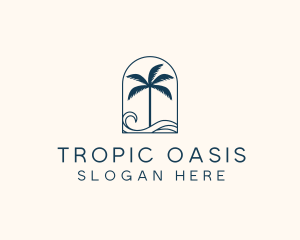 Palm Tree Beach Resort logo design