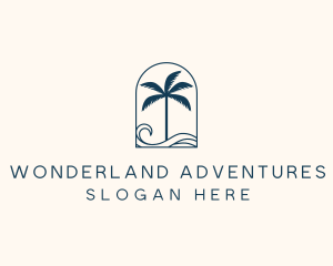 Palm Tree Beach Resort logo design