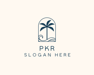 Palm Tree Beach Resort logo design