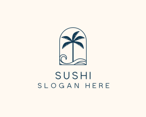 Palm Tree Beach Resort logo design