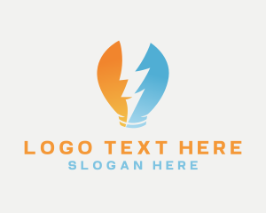 Flash - Light Bulb Lightning logo design