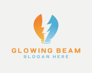 Fluorescent - Light Bulb Lightning logo design