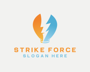 Strike - Light Bulb Lightning logo design