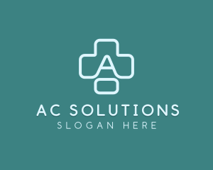 Medical Cross Letter A logo design