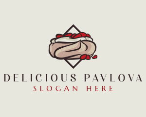 Pavlova - Sweet Cream Dessert logo design