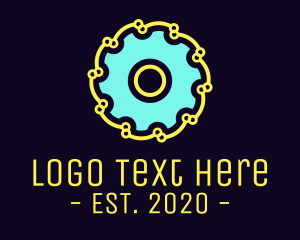 Tech - Blue Industrial Disc logo design