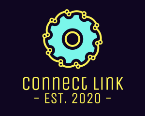 Link - Blue Industrial Disc logo design