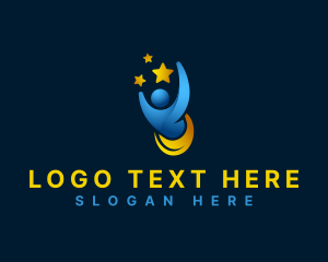 Volunteer - Human Leader Star logo design