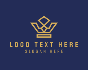 Simple - Elegant Geometric Crown logo design