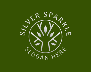 Silver - Metallic Silver Tree logo design