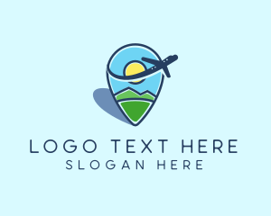 Airplane GPS Travel Logo