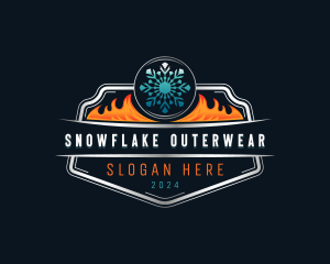 HVAC Flame Snowflake logo design