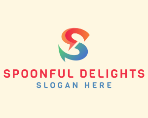 Colorful Fish Hook Letter S  logo design