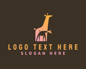 Kindergarten - Wildlife Giraffe Zoo logo design