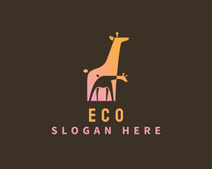 Wildlife Giraffe Zoo Logo