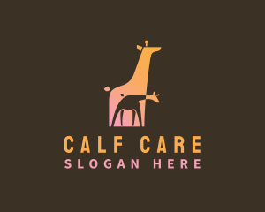 Calf - Wildlife Giraffe Zoo logo design