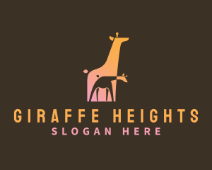 Giraffe - Wildlife Giraffe Zoo logo design