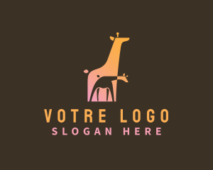Preschool - Wildlife Giraffe Zoo logo design