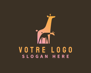 Wildlife Giraffe Zoo logo design