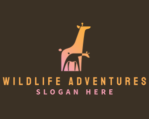 Wildlife Giraffe Zoo logo design